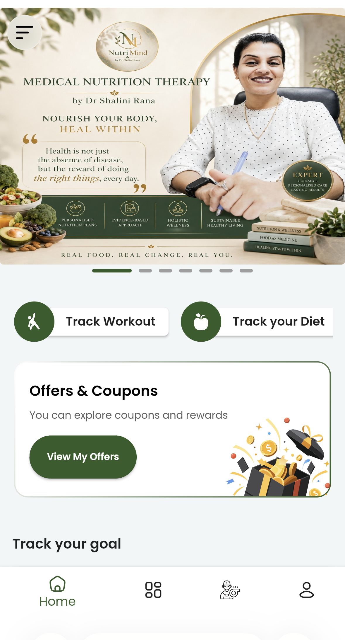 NutriMind Medical Nutrition Therapy App Screen